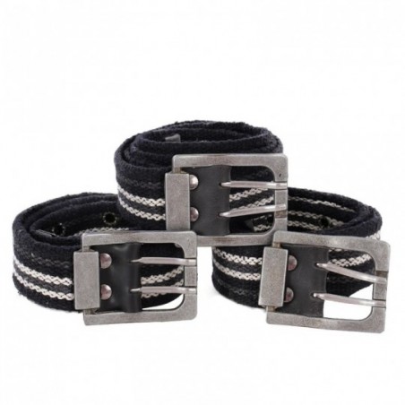 kit Cinto Masculino 3 Peças Lona Gorgurão Casual