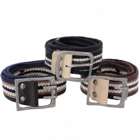 kit Cinto Masculino 3 Peças Lona Gorgurão Variados