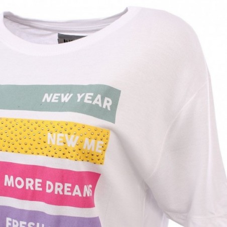 Camiseta Feminina Com Pedraria Manga Curta
