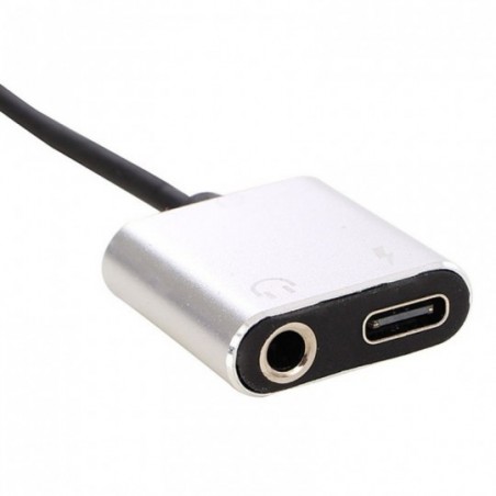 Adaptador Tipo C Duplo Fone De Ouvido E Carregador