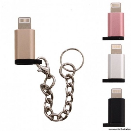 Adaptador OTG Micro USB V8 Para Iphone Com Chaveiro