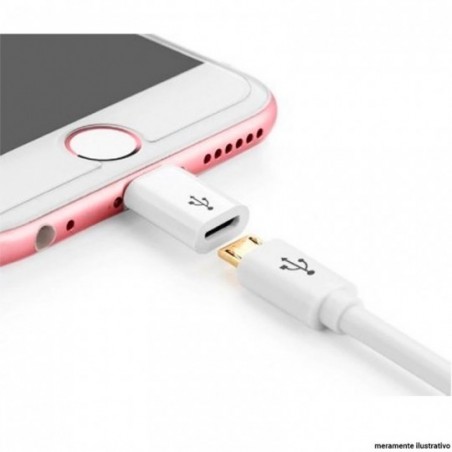 Adaptador OTG Micro USB V8 Para Iphone Com Chaveiro
