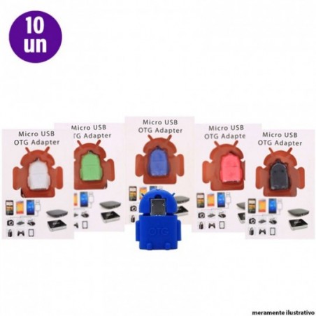 Kit 10 Adaptadores Micro USB OTG Para USB Smarthpone Mouse