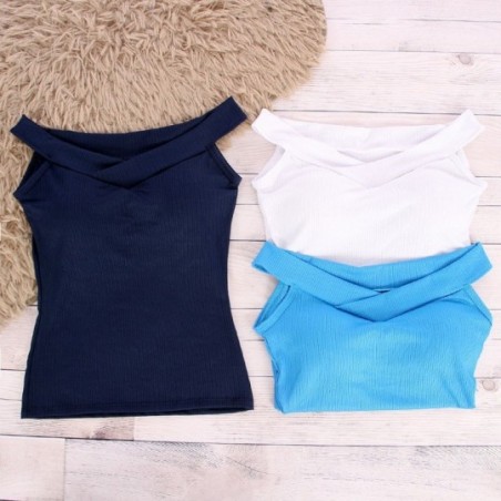 Kit 3 Blusas Femininas Ombro A Ombro Alça Fina Roupa Atacado