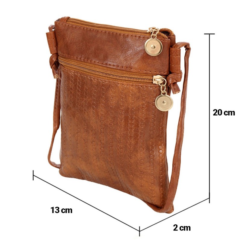Bolsa Transversal Porta Celular Texturizada Alto Relevo