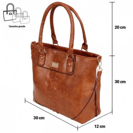Bolsa Feminina Totem Ombro Grande Tressê Pronta Entrega