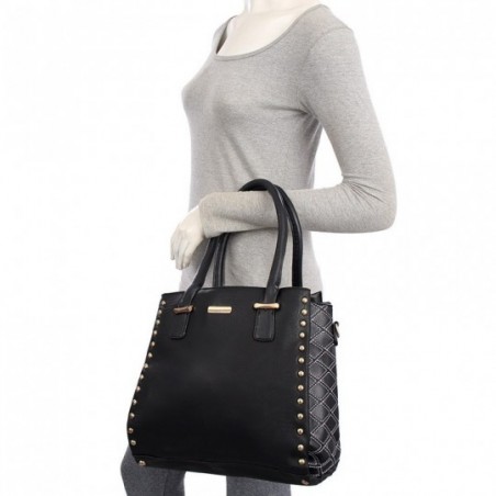 Bolsa Feminina Tote Ombro Grande Tachas Matelassê