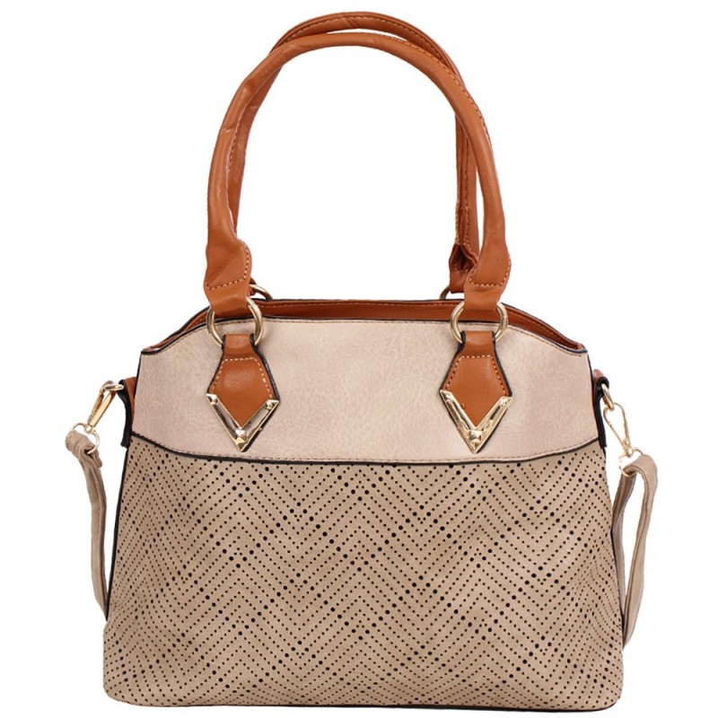 Bolsa Feminina Baguete Ombro Perfurada Detalhes Metálicos