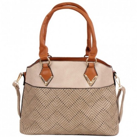 Bolsa Feminina Baguete Ombro Perfurada Detalhes Metálicos