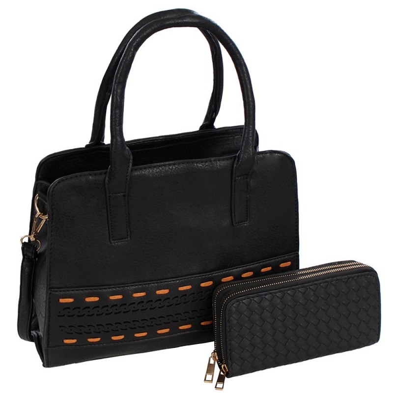 kit Bolsa Tote Média + Carteira Grande Texturizada Oferta