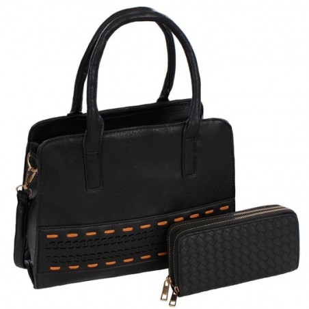 kit Bolsa Tote Média + Carteira Grande Texturizada Oferta