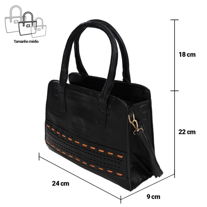 kit Bolsa Tote Média + Carteira Grande Texturizada Oferta