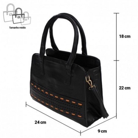 kit Bolsa Tote Média + Carteira Grande Texturizada Oferta