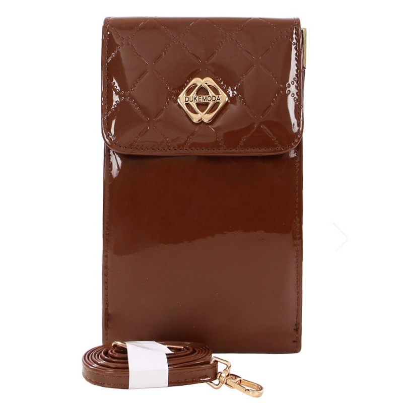 Carteira Feminina Crossbody Em Verniz Porta Celular