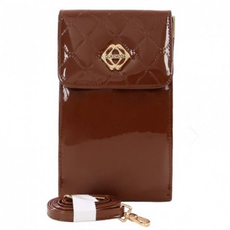 Carteira Feminina Crossbody Em Verniz Porta Celular