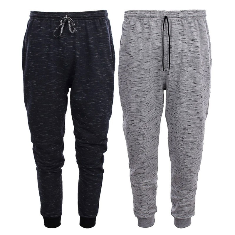 Kit 2 Calças Moletom Masculina Mesclada Punho Pronta Entrega