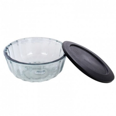Saladeira Tigela Vidro Oceani Com Tampa 2,4 Litros Vitazza