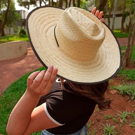 Chapéu De Palha Unissex Sombrero Praia Cordão Ajustável
