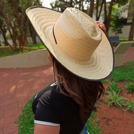 Chapéu De Palha Unissex Sombrero Praia Cordão Ajustável
