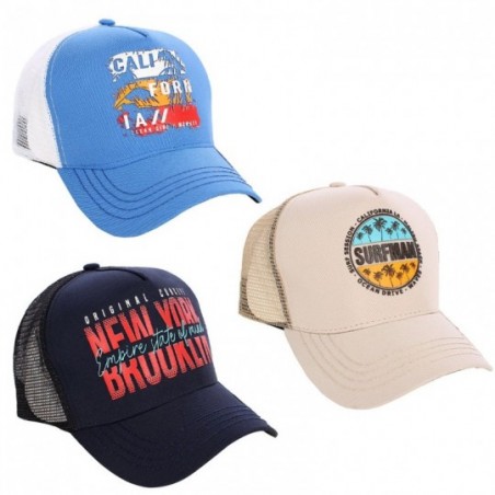 Kit 3 Bonés Masculinos Aba Curva Surf Tela No Atacado