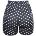 Short Feminino Malha Cós Alto Estampa Bolinhas Cordão Bolsos