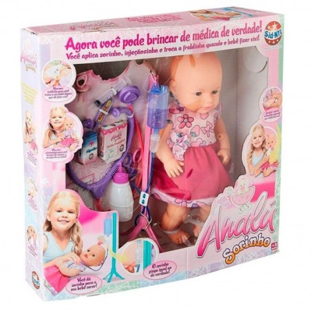 Boneca Analú Sorinho Kit Médico Com 11 Acessórios Sid-nyl 