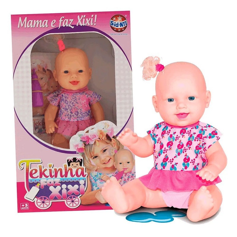 Boneca Infantil Tekinha Mama Faz Xixi Sid-nyl Pronta Entrega