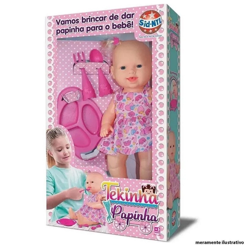 Boneca Tekinha Papinha Meninas Acessórios Infantil Sid-nyl
