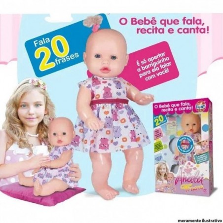 Boneca Infantil Analú Fala 20 Frases Com Certidão Sid-nyl