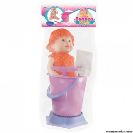 Boneca Bebê Infantil Com Kit Praia 4 Acessórios Apolo