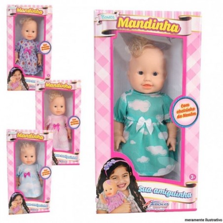 Boneca Infantil Mandinha Cheirinho De Neném 27 Cm Apolo
