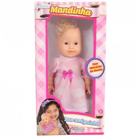 Boneca Infantil Mandinha Cheirinho De Neném 27 Cm Apolo