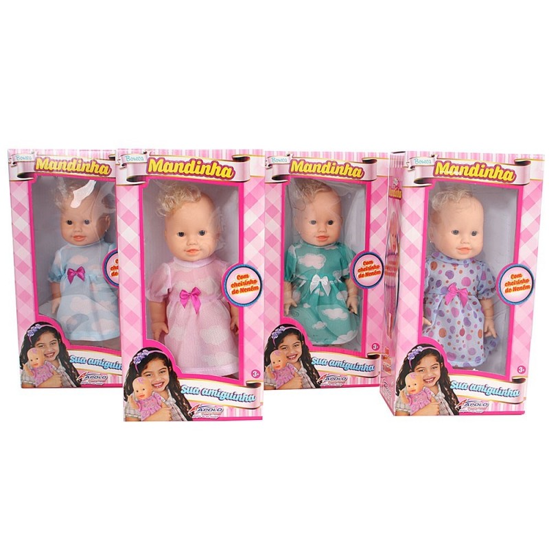 Boneca Infantil Mandinha Cheirinho De Neném 27 Cm Apolo