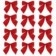 Kit 12 Laços Vermelho Natal Enfeite Glitter 6,5 cm Atacado