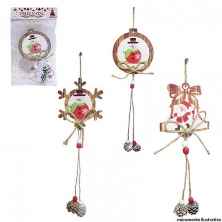 Enfeite Natalino Pendurar Papai Noel Pinhas 33X12 CM Atacado