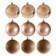 Kit 9 Bolas Natal Fosca Lisa Glitter Champanhe 6 Cm Atacado