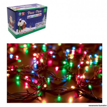 Pisca Pisca Natalino 100 Lâmpadas Arroz Coloridas 4M 127V