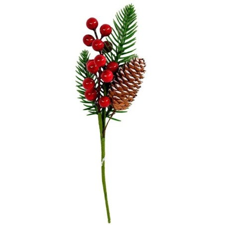Pick Enfeite Natalino Azevinhos Pinha 25 CM Atacado