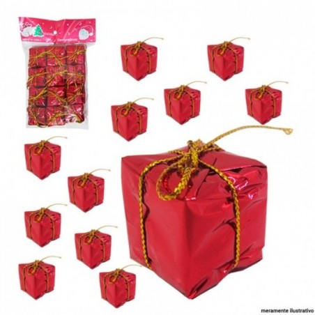 Kit 12 Mini Caixinhas Presente Pendurar Árvore De Natal