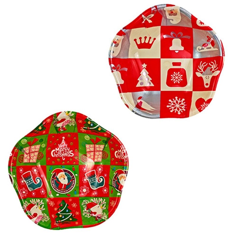 Kit 3 Pratos Papai Noel Fundos Natalinos Plástico 15,5 cm