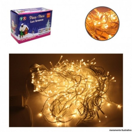 Pisca Pisca Arroz Natalino 100 Mini Lâmpadas Branco 4M 220V