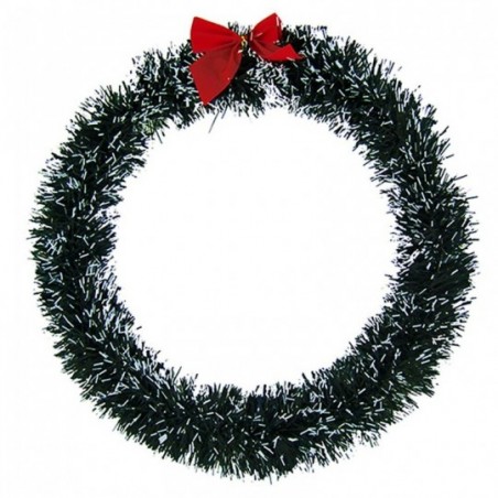 Guirlanda Enfeite Porta Natalino Nevada Laço 26 CM Atacado