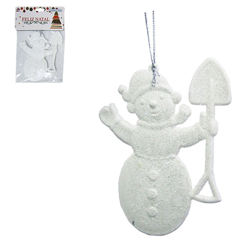 Enfeite Boneco Neve Glitter De Pendurar 10 Cm Atacado