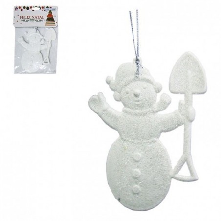 Enfeite Boneco Neve Glitter De Pendurar 10 Cm Atacado