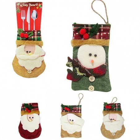 Porta Talheres De Mesa Decorado Natal Pelúcia 12 cm