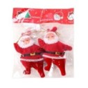 Kit 2 Enfeites Papai Noel Veludo Vermelho Natalino 9 cm