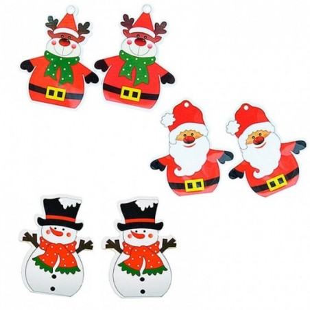 Kit 2 Bonecos Sortidos Enfeite Natal De Pendurar 7 Cm