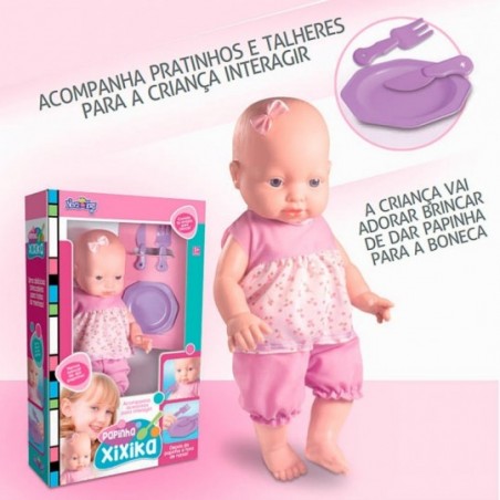 Boneca Infantil Papinha Xixika Pratinho E Talheres Nova Toys