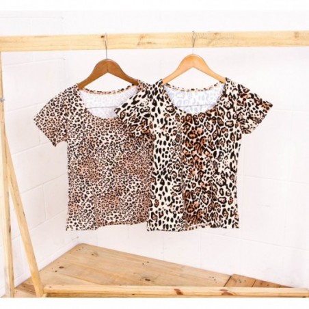 Blusa Feminina T-Shirt Baby Look Animal Print Em Promoção
