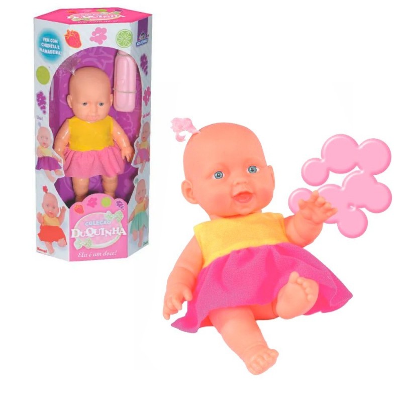 Boneca Duquinha Tutti-Frutti Chupeta Mamadeira Atacado